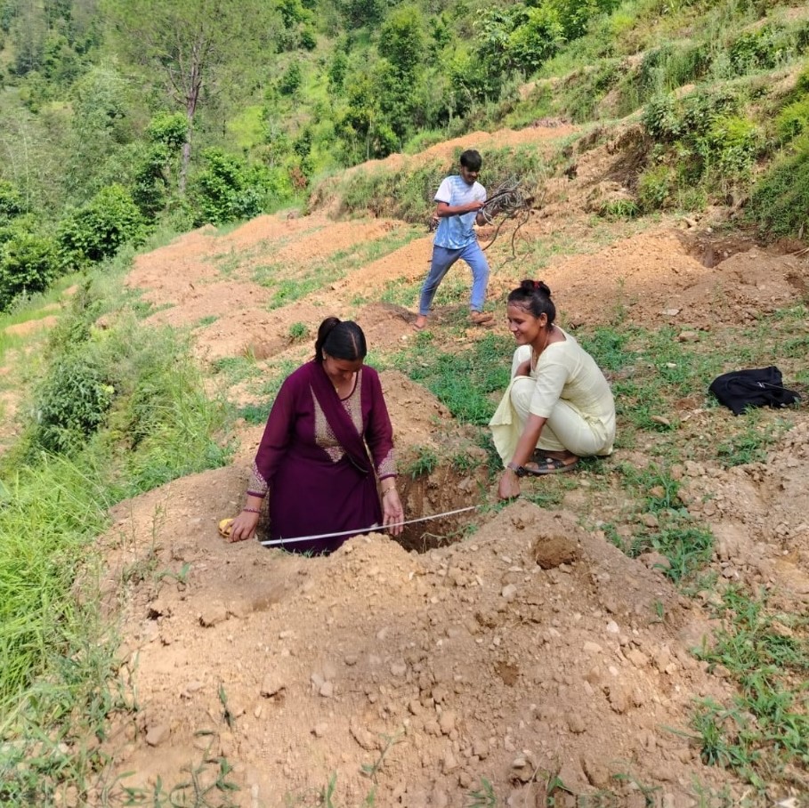 Pit Digging for Orchard Establishment
